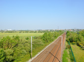 Vue sur la voir ferre depuis la D75