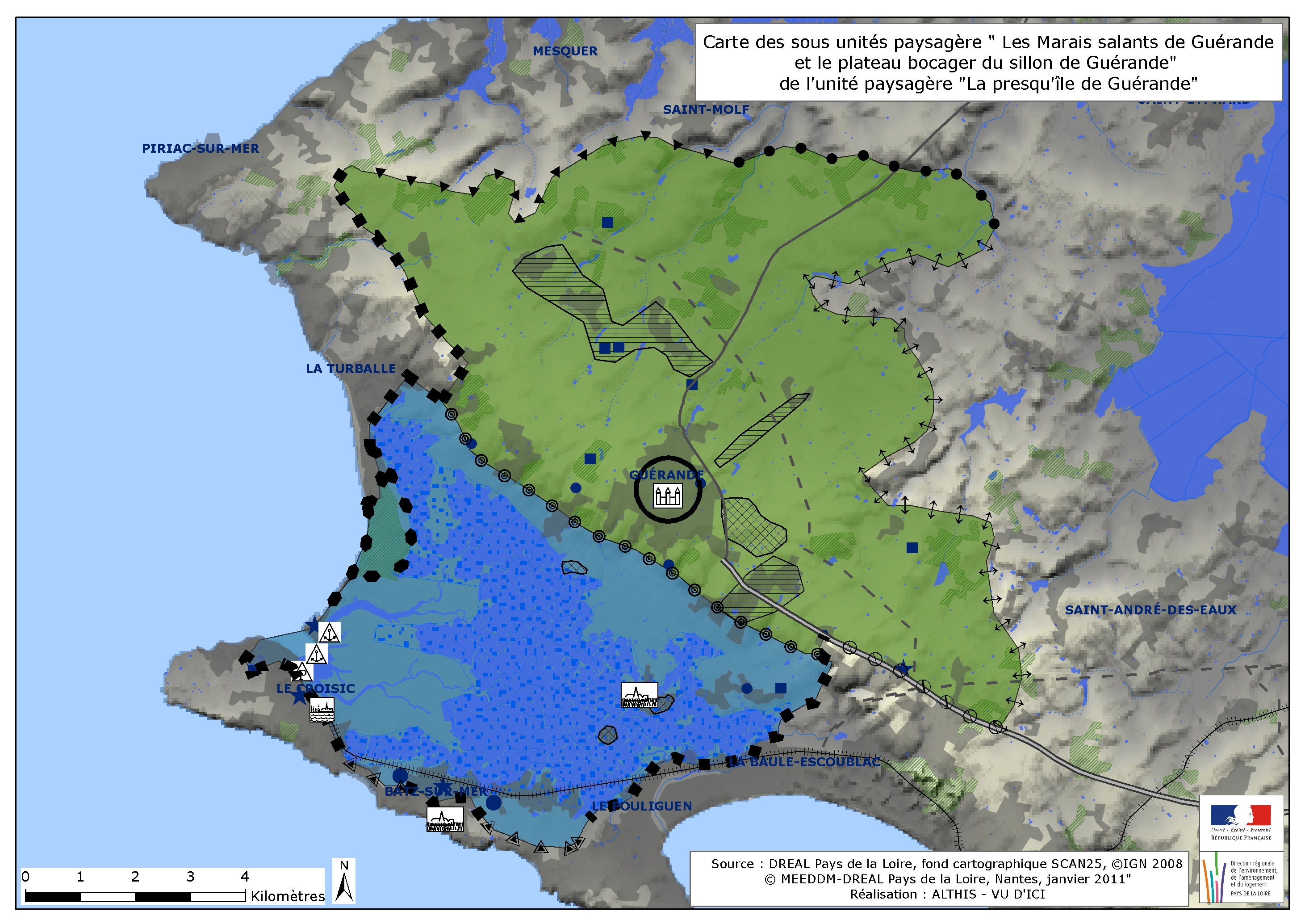 Carte de la sous unit paysagre