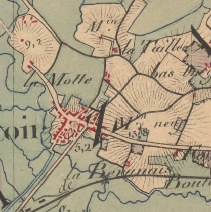 Montoir de Bretagne - Dessins-minutes originaux de la carte d'Etat-Major tablie au XIXme sicle, entre 1825 et 1866.