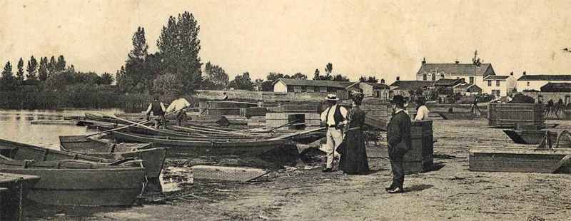 Carte postale ancienne du port de Passay (Archives dpartementales 44)