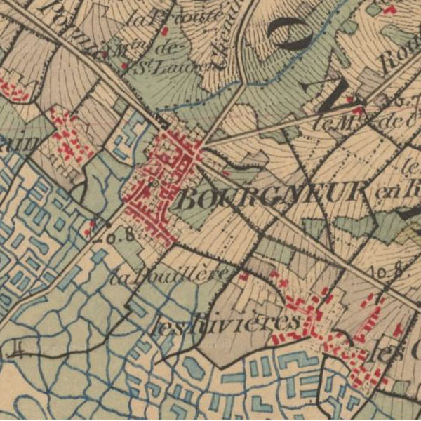 Bourgneuf-en-Retz - Dessins-minutes originaux de la carte d'Etat-Major tablie au XIXme sicle, entre 1825 et 1866 (source : goportail.fr)