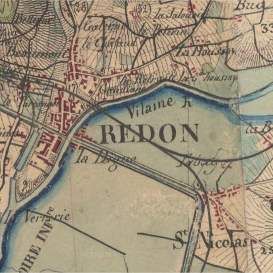  St-Nicolas-de-Redon au XIXme sicle (source : goportail.fr : Dessins-minutes originaux de la carte d'Etat-Major tablie au XIXme sicle, entre 