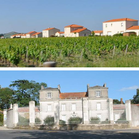 Franges urbaines et châteaux ponctuant le paysage viticole Franges urbaines et châteaux ponctuant le paysage viticole