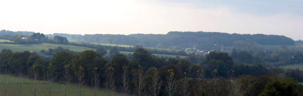 Un paysage de crtes boises qui marque l'horizon (fort d'Ancenis)