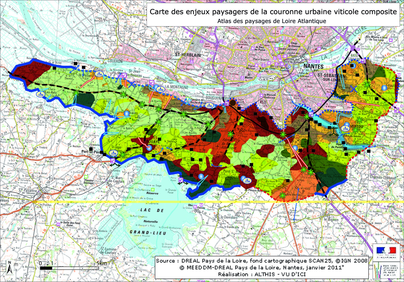 carte des enjeux de la couronne urbaine viticole composite