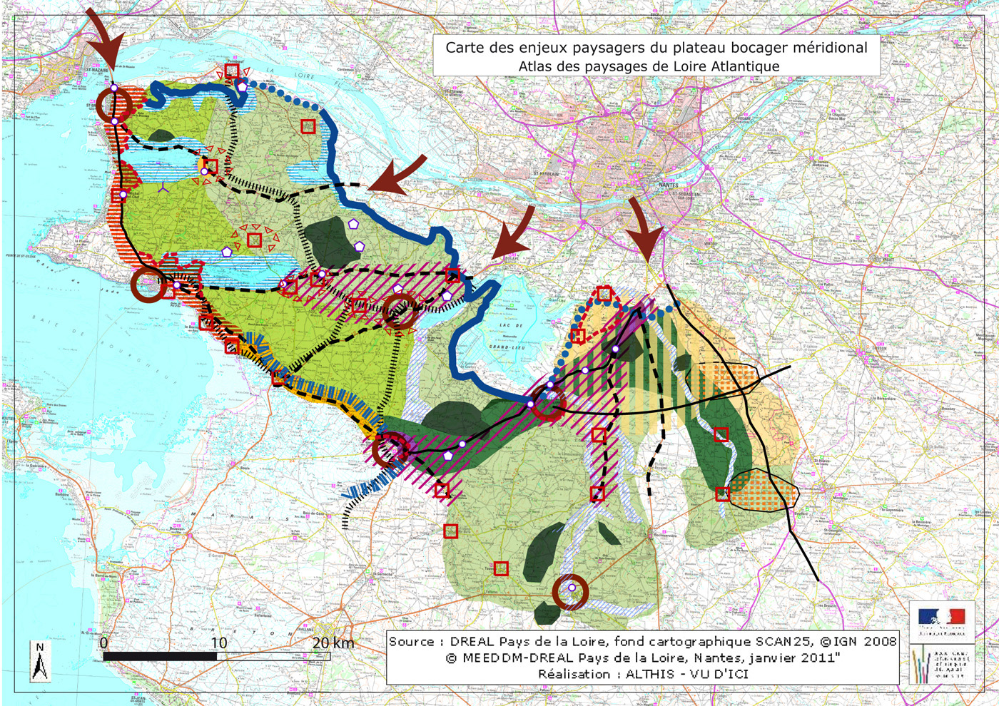 Carte des enjeux du plateau bocager mridional