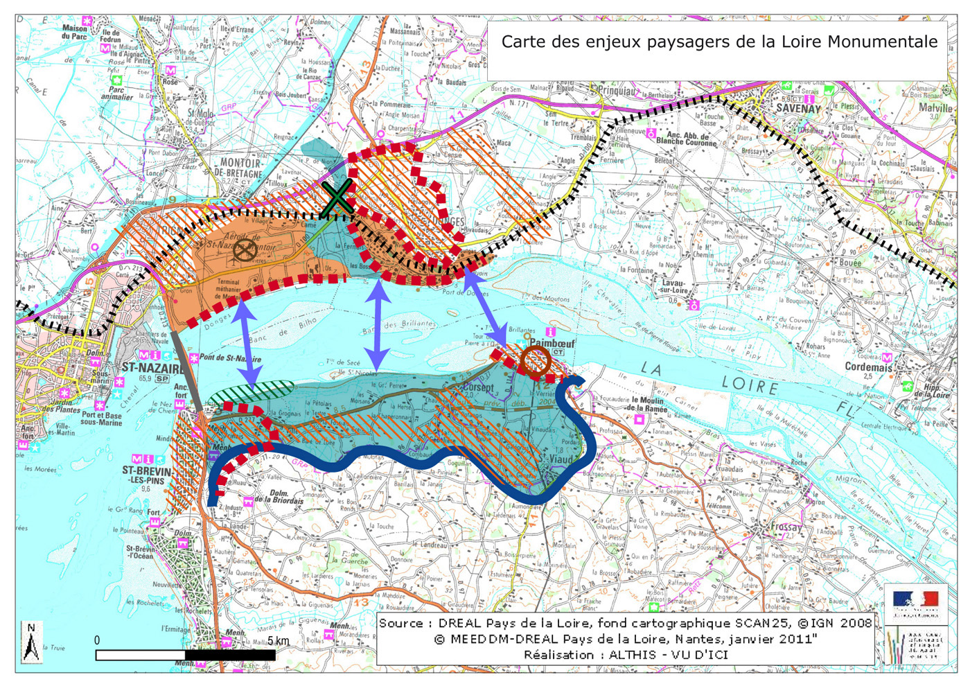 Carte des enjeux de la Loire Monumentale