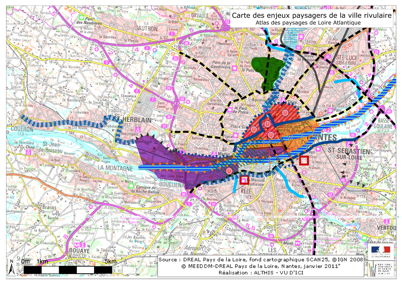 Carte des enjeux de la ville rivulaire