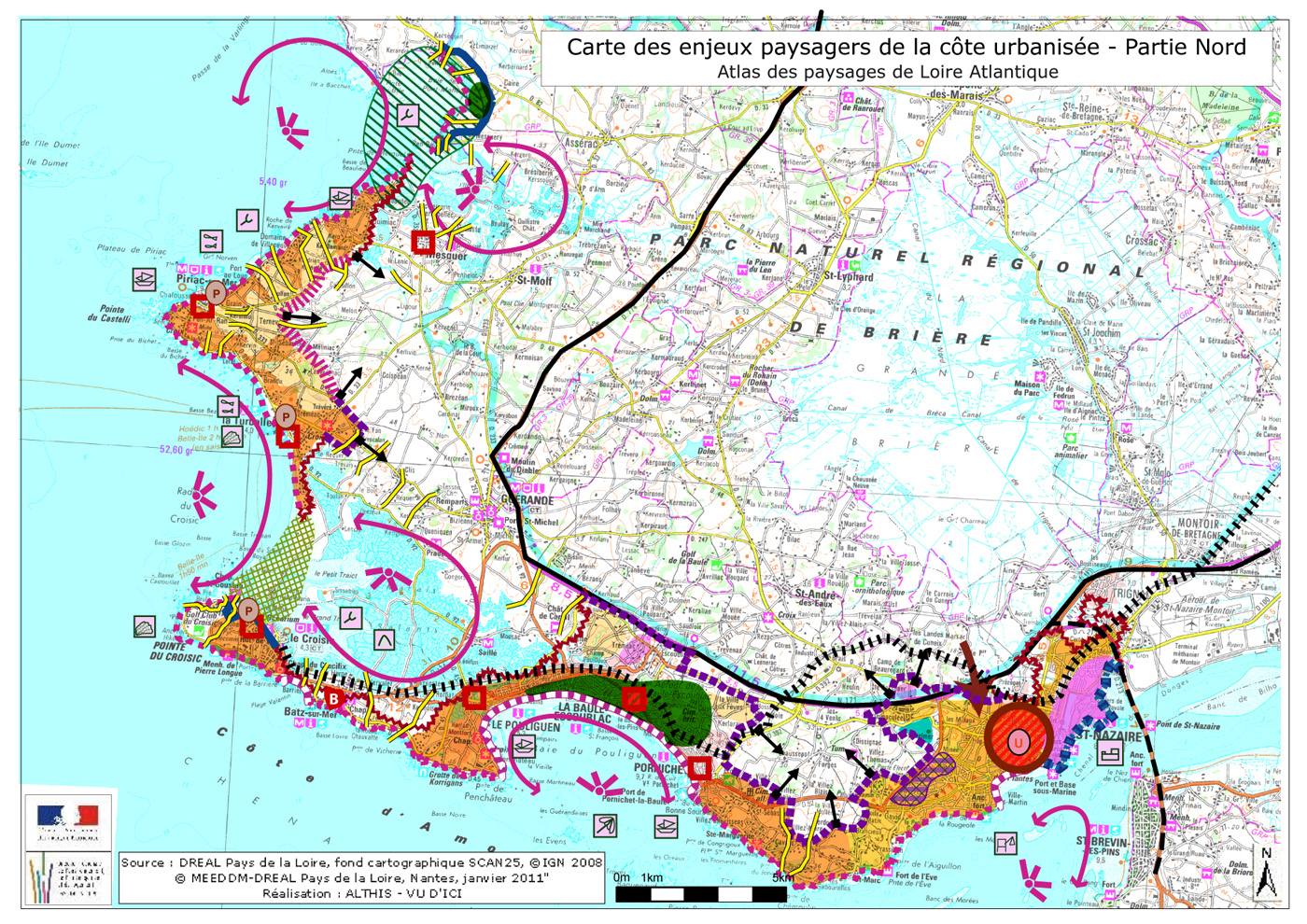 Carte enjeux de la cte urbanise - Partie Nord