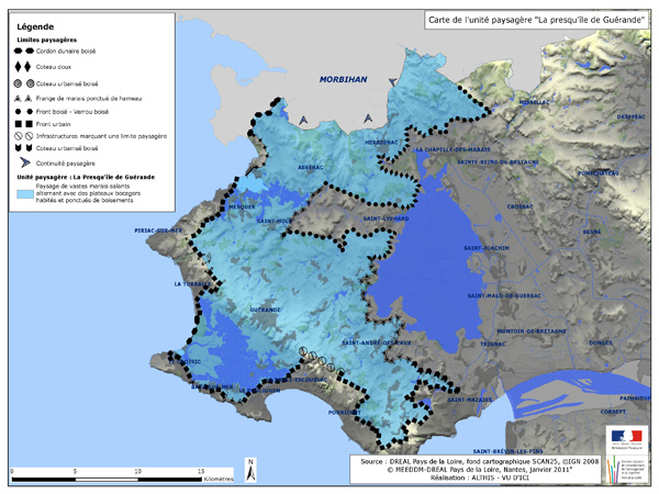 Carte des limites de l'unit paysagre