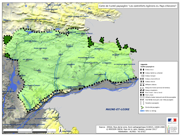 Carte des limites de l'unit paysagre