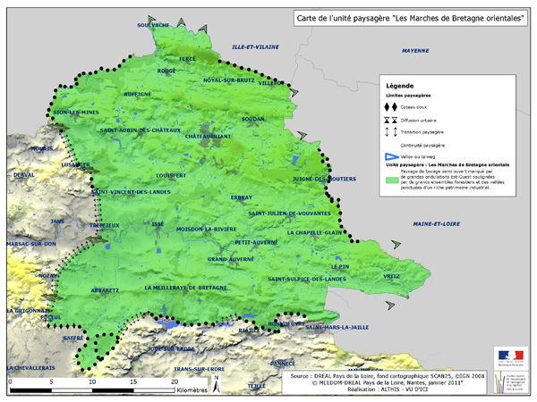 Carte des limites de l'unit paysagre