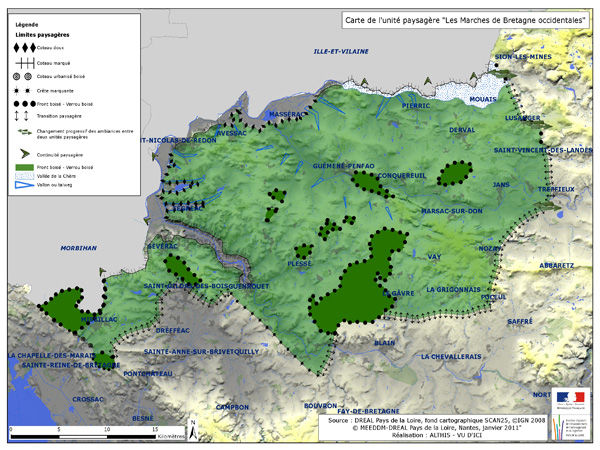 Carte des limites de 'lunit paysagre