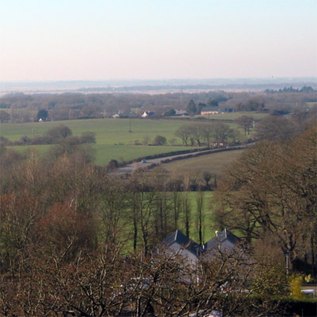 Le coteau du sillon de Bretagne qui termine le plateau en promontoire sur la Brire