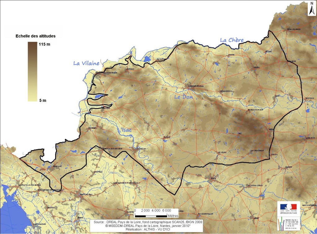 Carte du relief et de l'hydrologie de l'unit