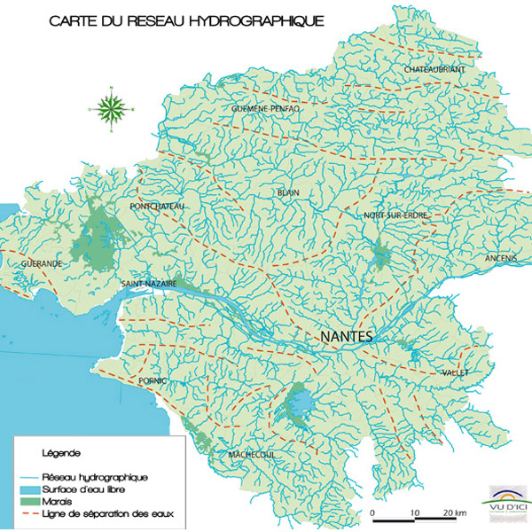 carte hydrographique du département
