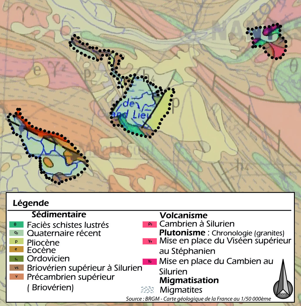 carte gologique des grands marais du sud