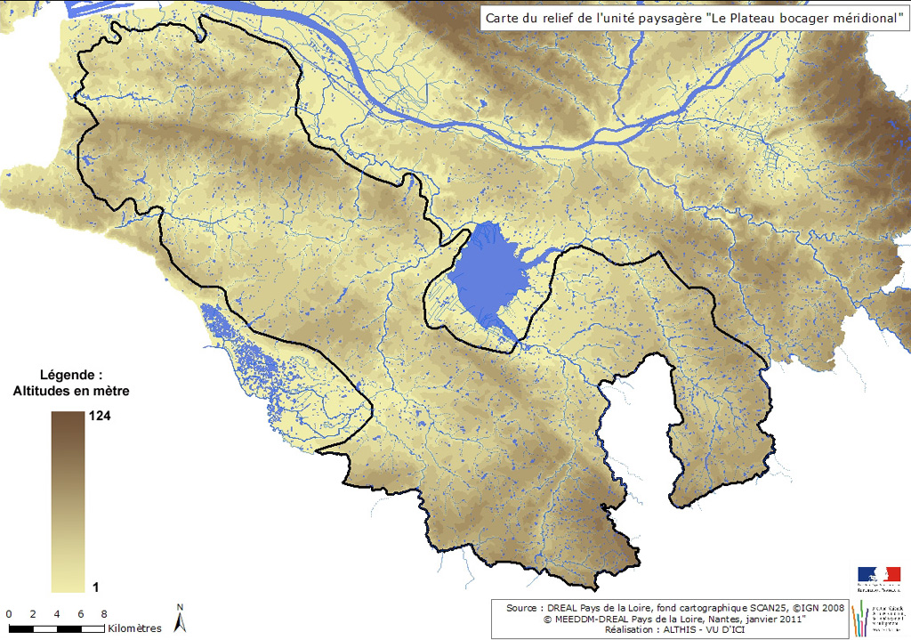 Carte du relief de lunit