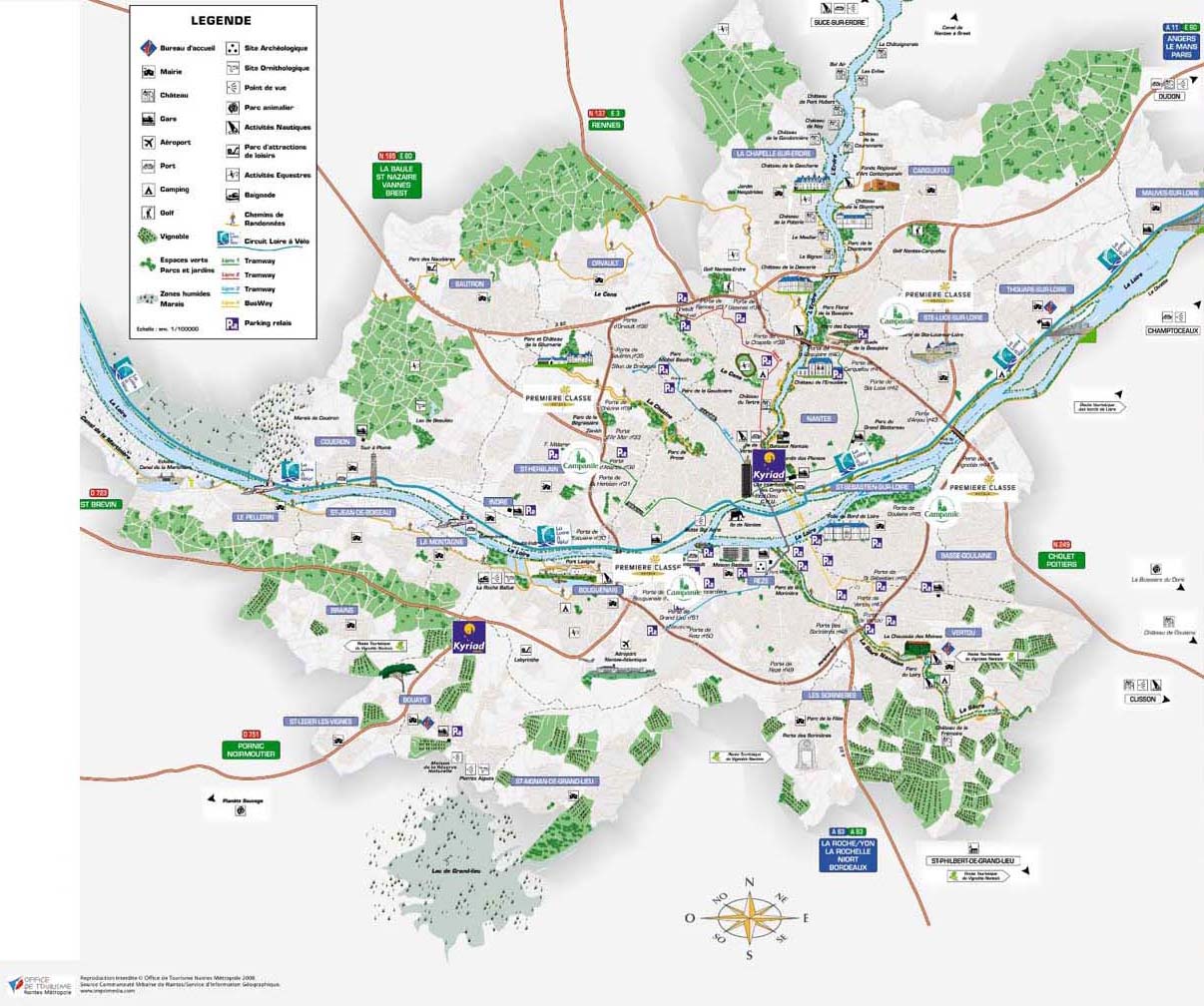 Tourisme plan Nantes mtropole 2008 (source : htt //www.nantes-developpement.com)