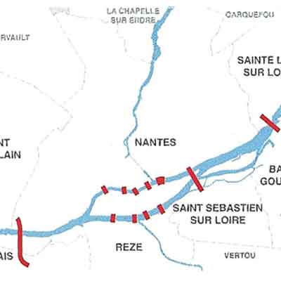 Les franchissements existants (source : projet Rives de Loire)