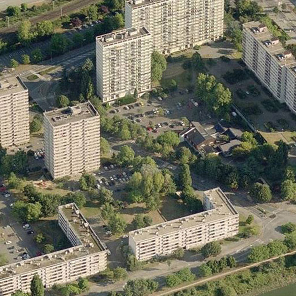 Beaulieu Rive de Loire, densité de 84 logements par hectare – Source : Quartiers de Villes Quartiers de vies – Habitat et formes urbaines – Nantes Mét