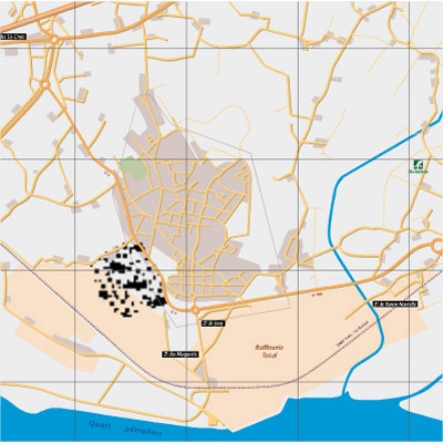 Plan de Donges aujourdhui (site Internet de la commune de Donges)