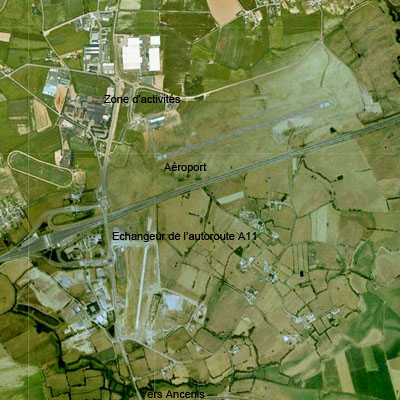 Vue aérienne du site de l'aéroport d'Ancenis