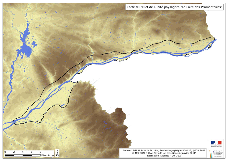 carte du relief et de l'hydrographie de l'unit