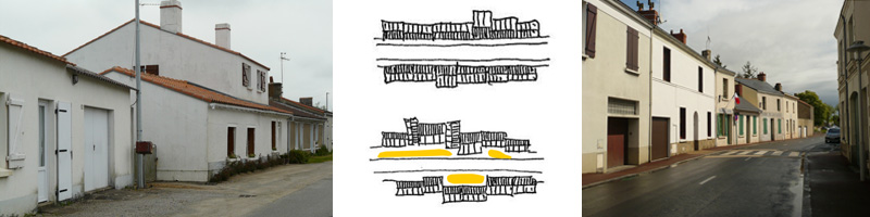 Composition des rues  l'alignement ou en escalier