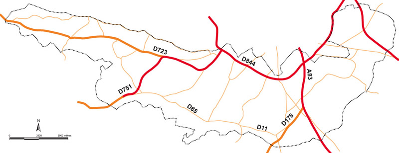 Carte des axes routiers