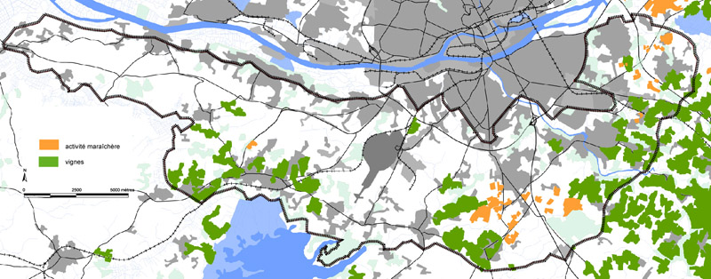 Carte de localisation de la viticulture dans l'unit