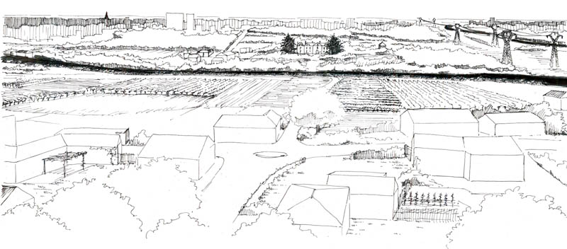 Simulation des environs du chteau de la Maillardire aux Sorinires d'aprs carte IGN de 2007