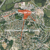 Implantation urbaine de Basse Goulaine en relation avec la topographie