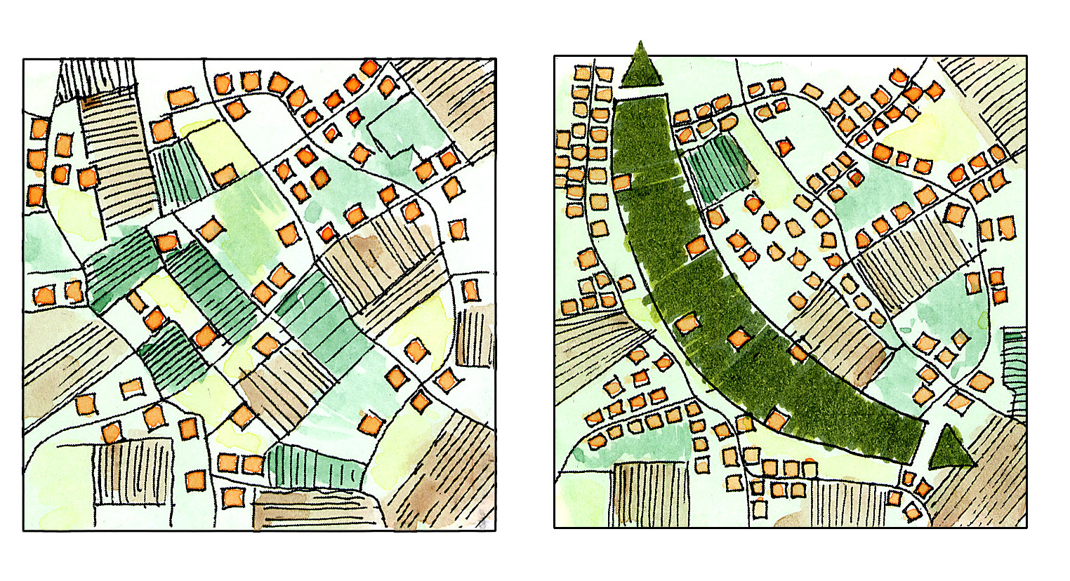 Schma de principe de reconstitution de coules vertes