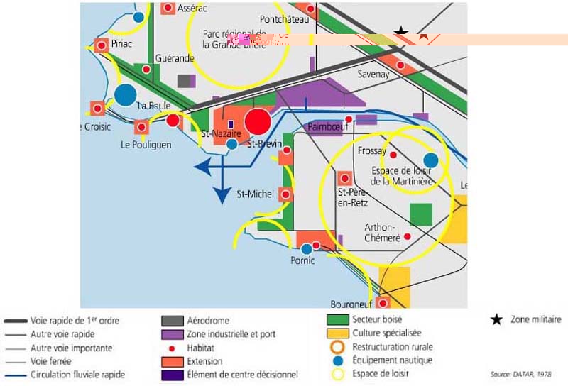 Schma d'amnagement de l'aire mtropolitaine Nantes - Saint-Nazaire  DATAR - zoom sur la cte urbanise 