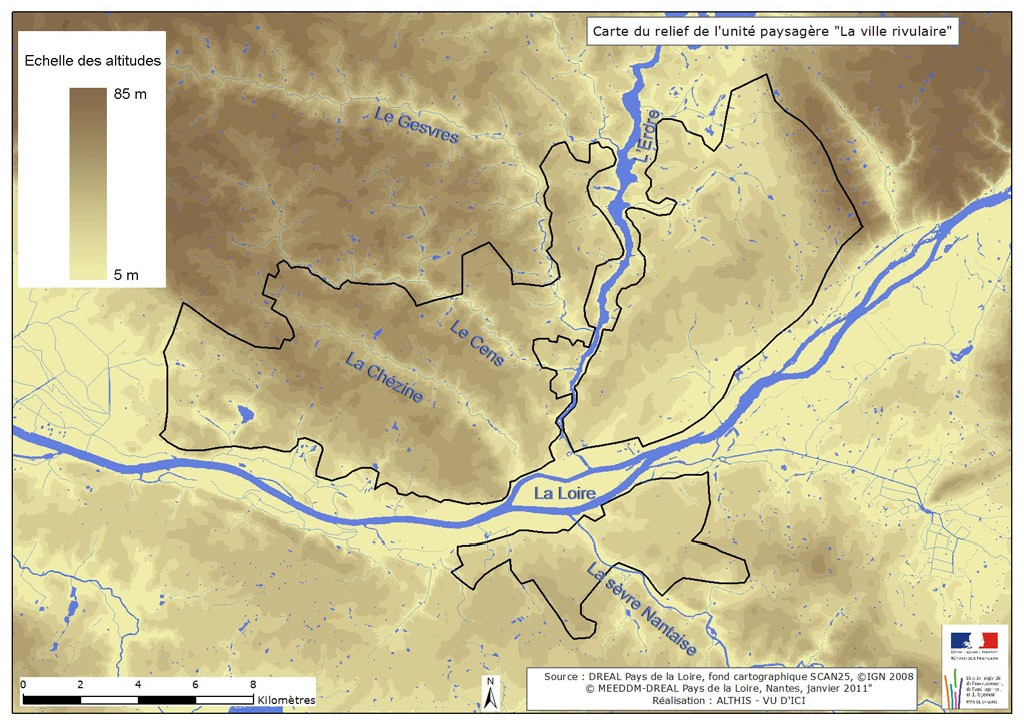 Carte du relief de l'unit