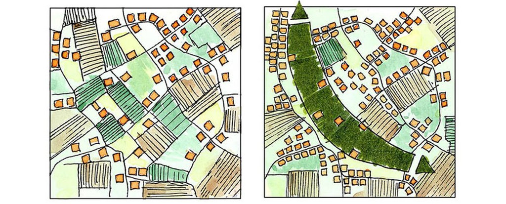 Zone de structuration : Zone rurale ayant subi une forte pression urbaine linaire et ncessitant une structuration des dveloppements  venir (soit p