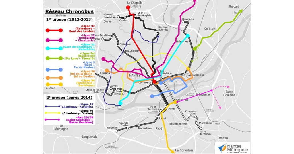 Carte Chronobus (source : Nantes.fr)