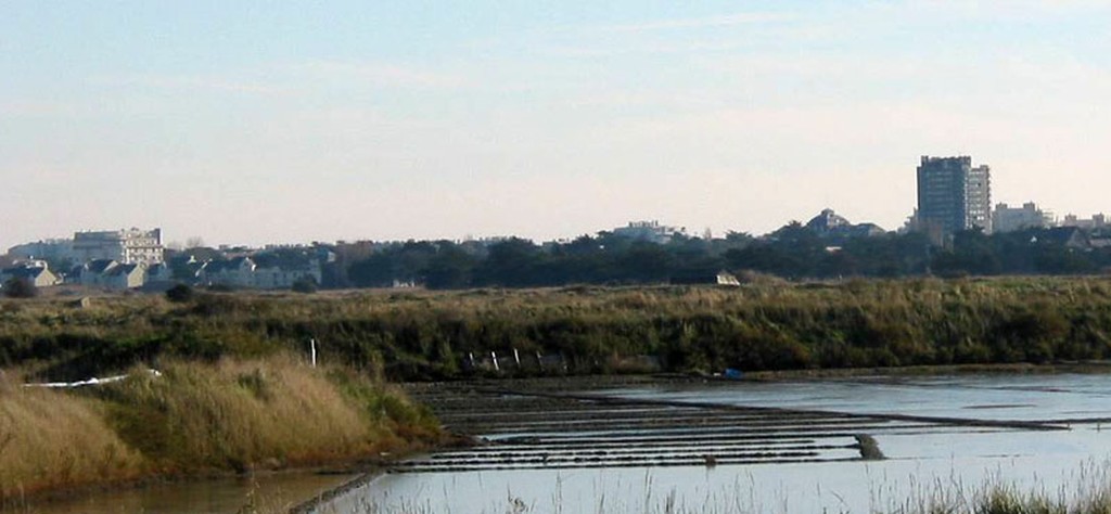 La limite sud marque par le tombolo urbanis de la Baule