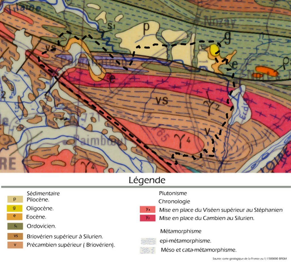 Carte gologique de l'unit paysagre