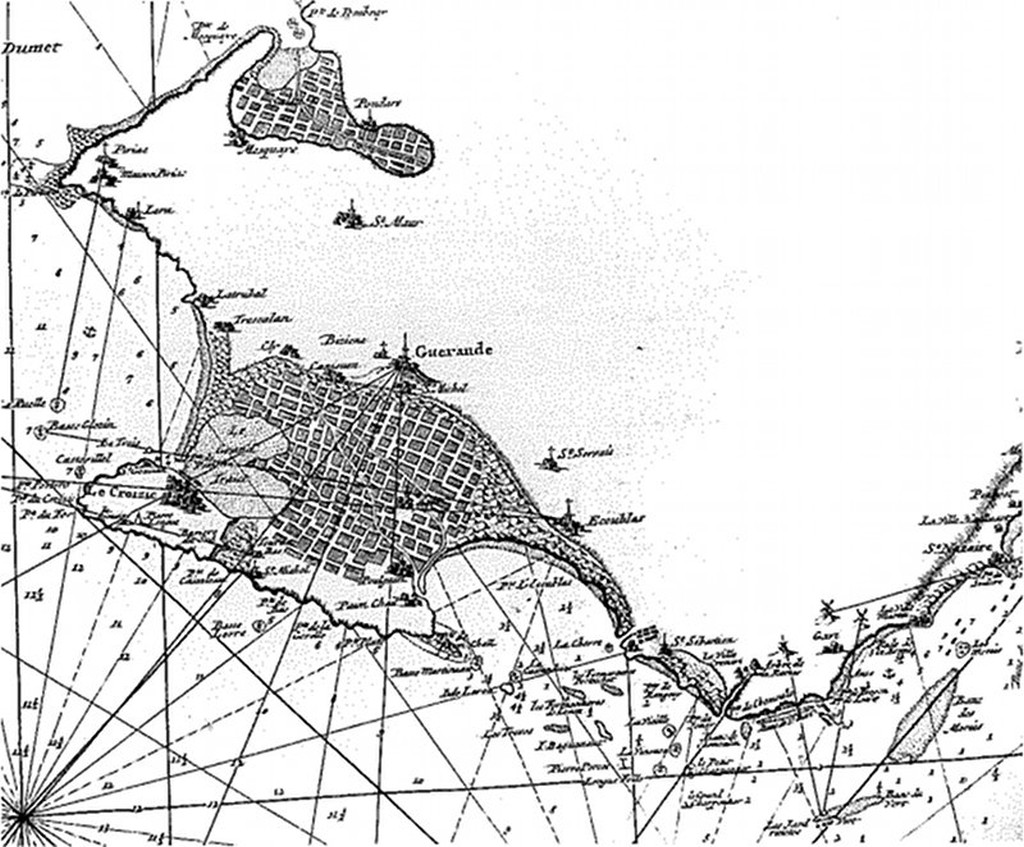 Dtail de la 8me Carte particulire des Costes de Bretagne qui comprend l'entre de la Loire et l'Isle de Noirmoutier, publie par Neptune Fran