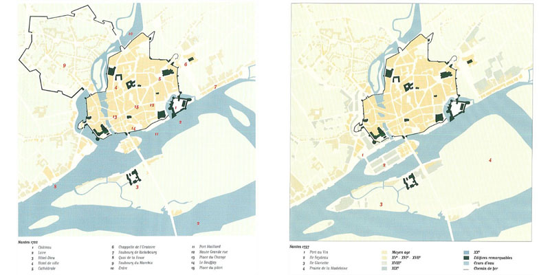 Nantes au XVIIIme sicle (Source : Jean-Jacques Treuttel,   Nantes, un destin contrast, Hartmann ditions, Nantes, mai 1997) 