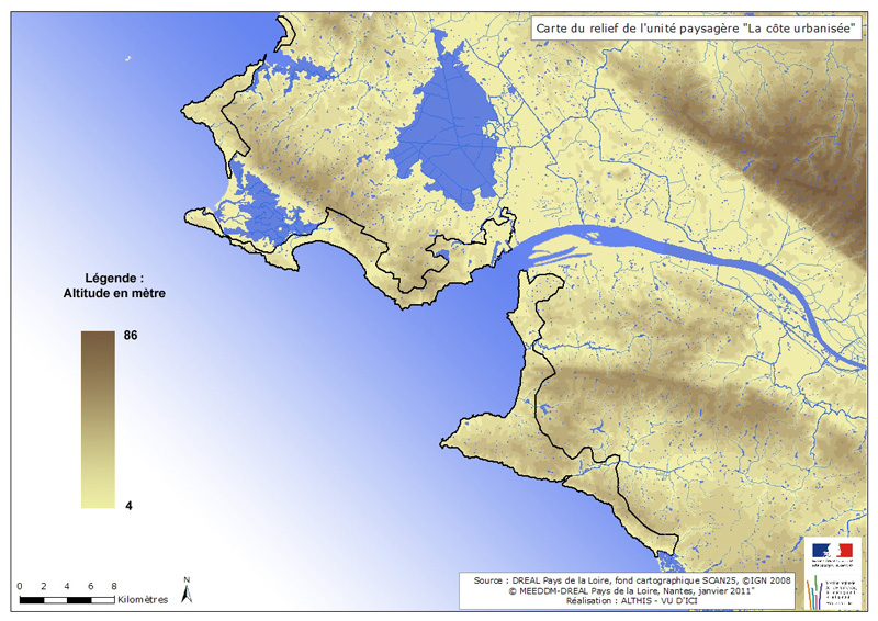 Carte du relief et de lhydrographie de lunit