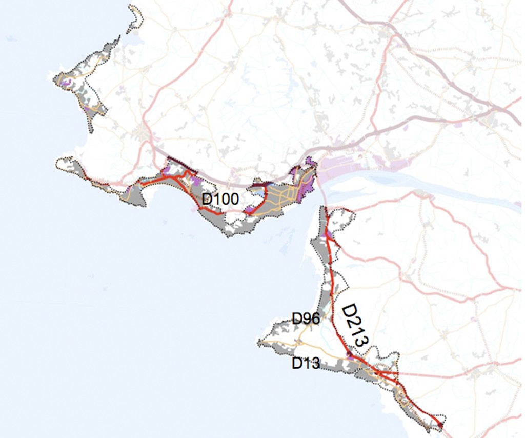 Schmatisation du rseau routier de l'unit paysagre